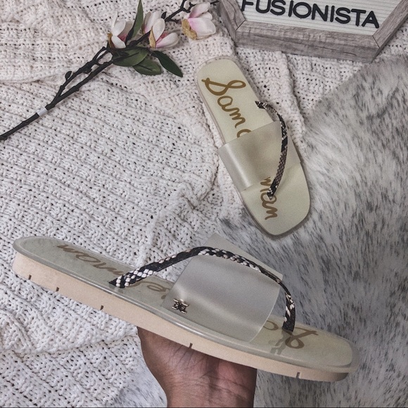 NWT ❤️ Gorgeous Sam Edelman Python & PVC Slides - Picture 2 of 12